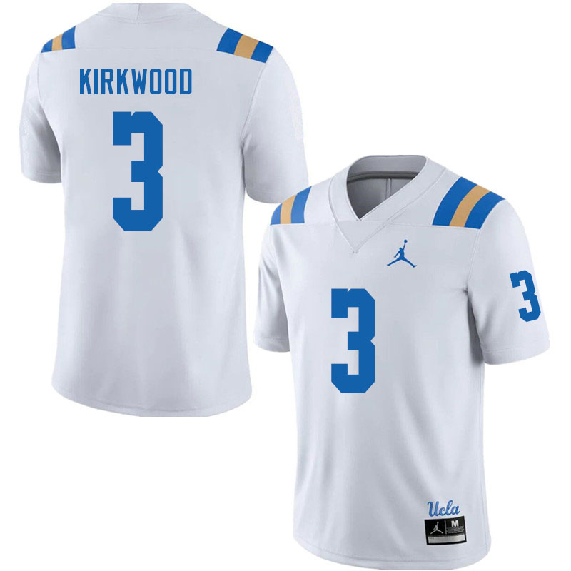 Jordan Brand Men #3 Devin Kirkwood UCLA Bruins College Football Jerseys Sale-White